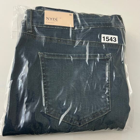 NYDJ Marilyn Straight Lift & Tuck Blue Denim Jeans | Women's Size 18 (NWT) - Picture 11 of 12